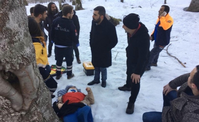 100 mtere yükseklikten aşağıya yuvarlandı AFAD kurtardı