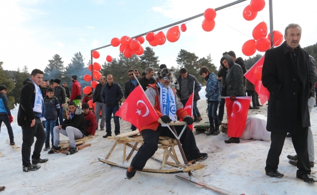 Kızak festivali renkli görüntülere sahne oldu