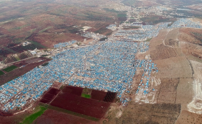 YPG’li teröristlerin hedefi olan o kamp havadan görüntülendi
