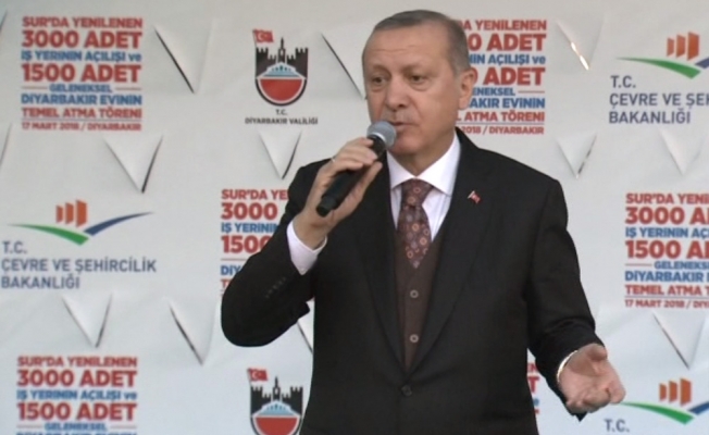 Erdoğan Sur’da temel atma törenine katıldı