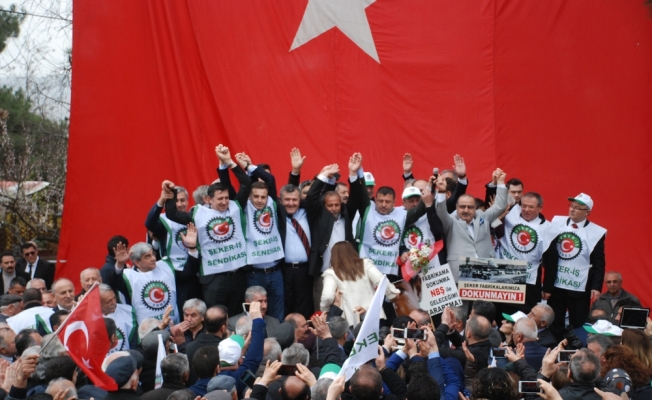 Şeker fabrikasının özelleştirilmesine protesto