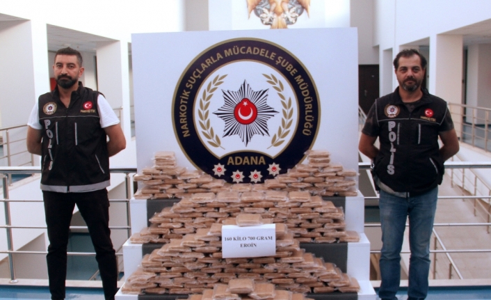 Adana’da 160 kilo 700 gram eroin ele geçirildi