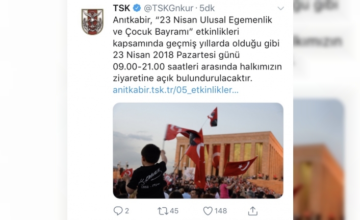 TSK’dan Anıtkabir açıklaması