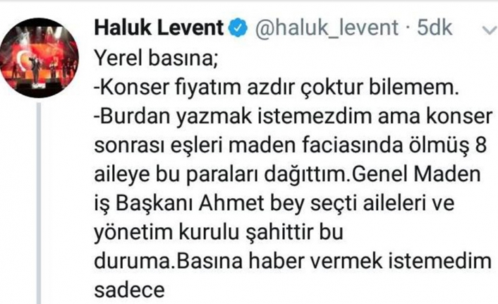 Gelirini maden şehitlerinin ailelerine bağışlamış