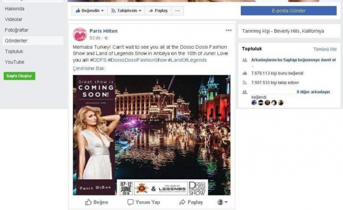 Paris Hilton’dan mesaj var