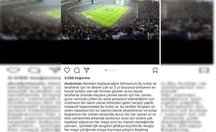 Tosic’ten veda mesajı