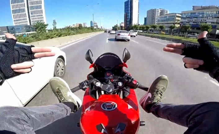 Motosikletle dehşet saçtı