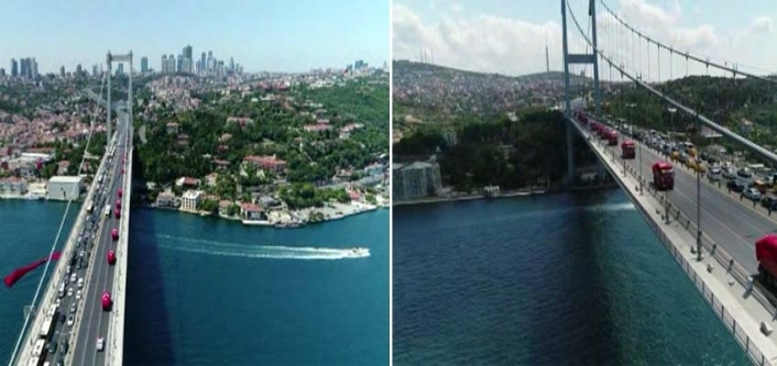 15 Temmuz’un sembolü kamyonlar Şehitler Köprüsünden geçti