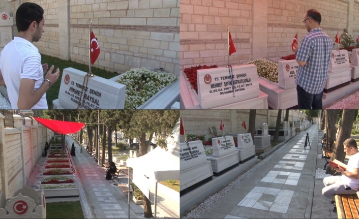 15 Temmuz’un yıl dönümünde vatandaşlar şehitliklerde