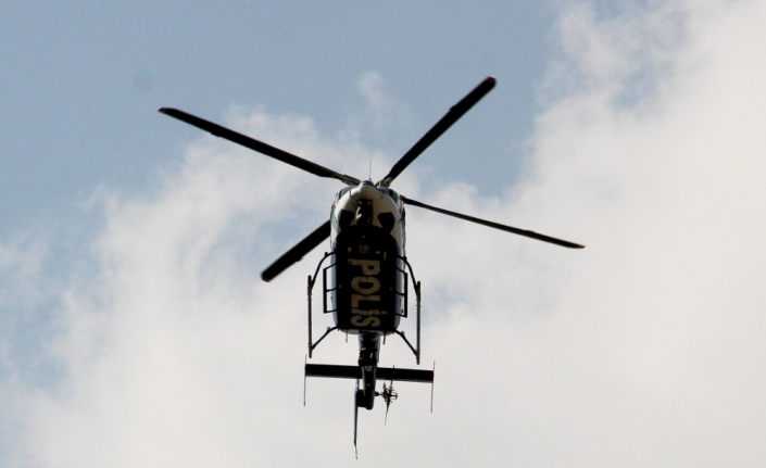 Fethiye’de helikopter ile havadan trafik denetimi