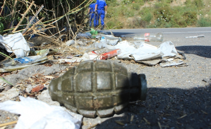 Tır parkında faciadan dönüldü: El bombası bulundu