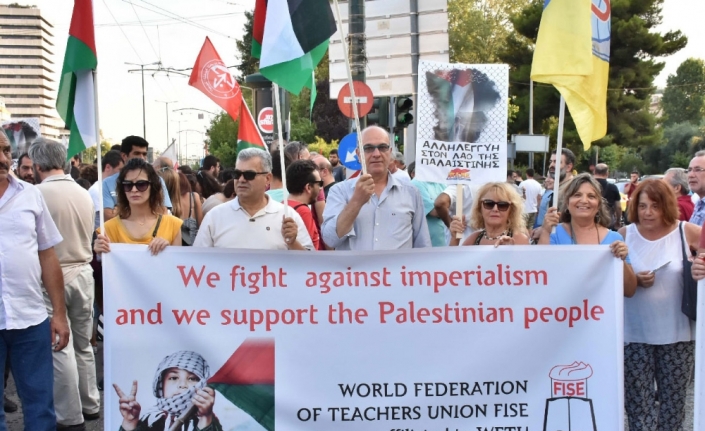 Yunanistan’da Filistin’e destek gösterisi