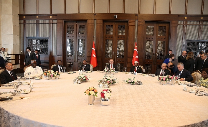 Erdoğan devlet başkanları onuruna yemek verdi