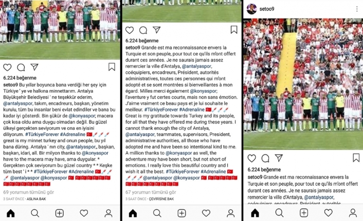 Eto’o’dan Antalyaspor ve Konyaspor’a teşekkür mesajı