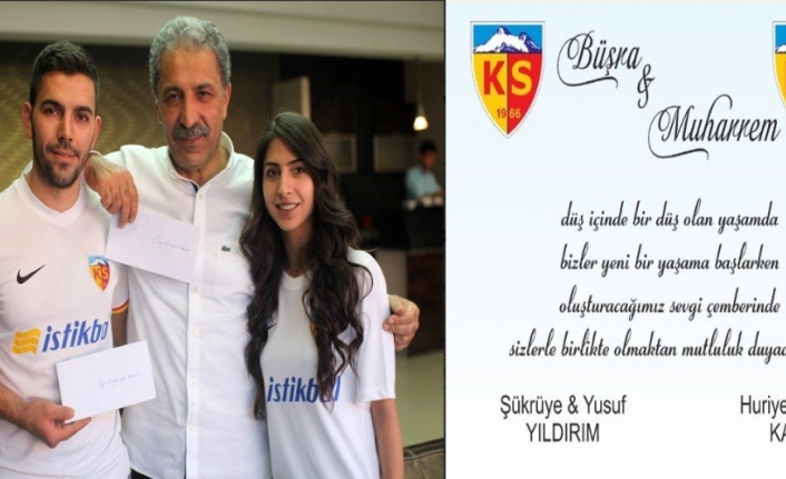 Kayserispor sevgileri düğün davetiyesine de yansıdı