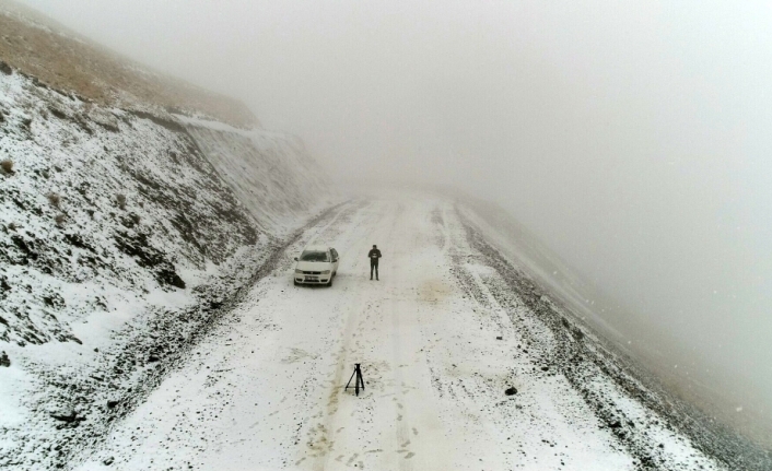 Erzurum’da lapa lapa kar ve tipi