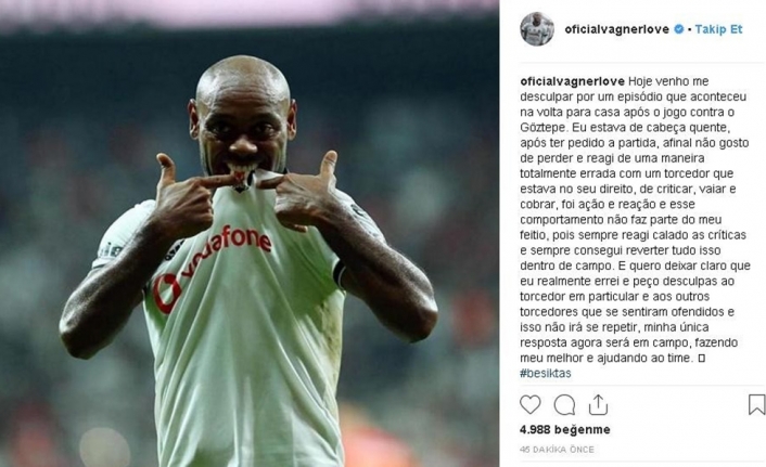 Vagner Love özür diledi