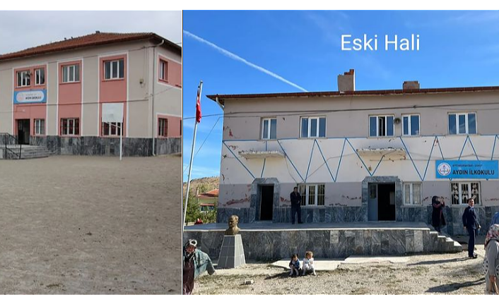Afyon'un Şuhut ilçesi Aydın Köyündeki öğrenciler okul tadilatı tamamlanan okulun yeni haline kavuşmuştu