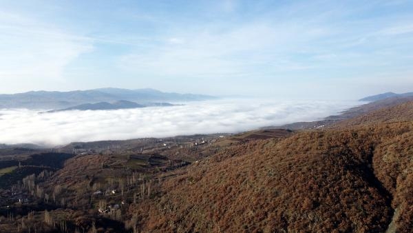 Tokat'ın üzerini sis bulutu kapladı