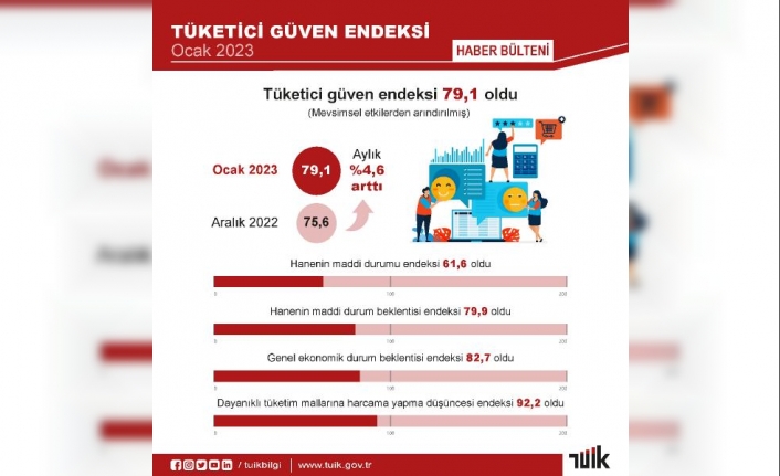 TÜİK: Tüketici güven endeksi ocakta arttı