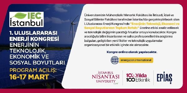 1'inci Uluslararası Enerji Kongresi bugün başlıyor