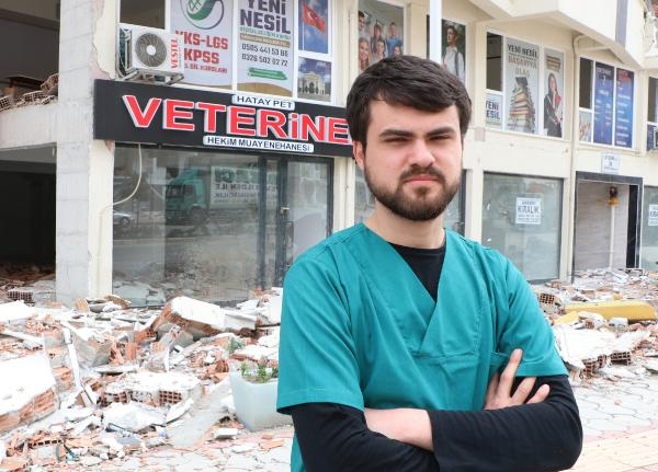 6 Şubat'ta açılışını yapacağı veteriner kliniği, depremde harabeye döndü