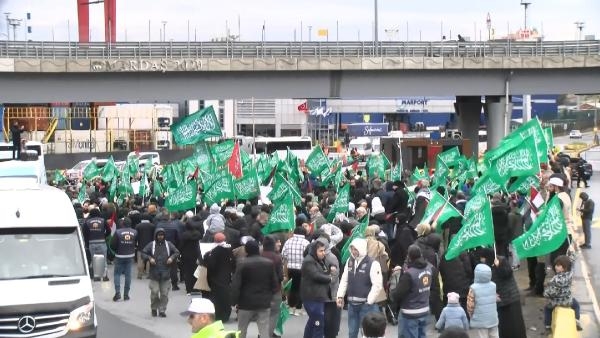 Ambarlı Limanı'nda İsrail protestosu 