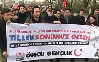 Çavuşoğlu-Tillerson görüşmesi öncesi protesto...