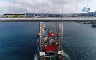 Dev platformunun geçişi havadan görüntülendi
