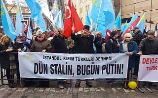 Kırım Tatar Türklerinden Rusya protestosu