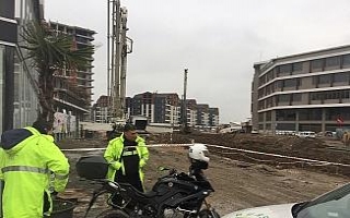 Köprülü kavşak inşaatında ana doğalgaz borusunu...