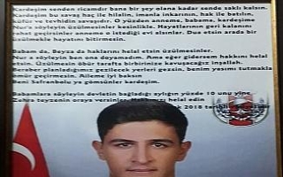 Şehit Ömer Bilal Akpınar’ın vasiyeti yerine...