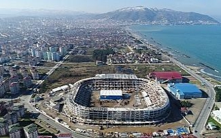 Yapımı devam eden Ordu Stadyumu böyle görüntülendi