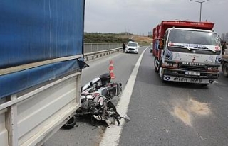 TEM’de motosikletli kamyonete çarptı : 1 ölü