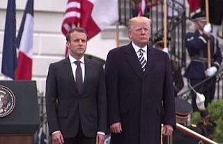 Trump, Macron’u Beyaz Saray’da törenle karşıladı