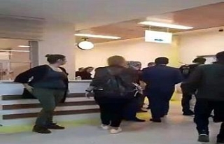 Yangın anında hastane içindeki panik kamerada