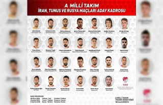 A Milli Takım’ın İran, Tunus ve Rusya kadrosu...