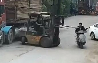 Forklift aniden dönünce...