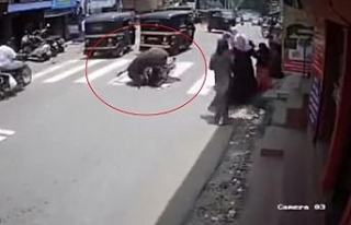 Öfkeli boğa kadını hedef aldı