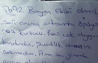 Aracın arkasındaki yazı çekilmekten kurtardı