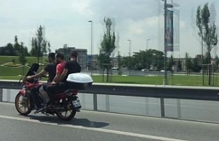E-5’te motosikletle tehlikeli yolculuk kamerada
