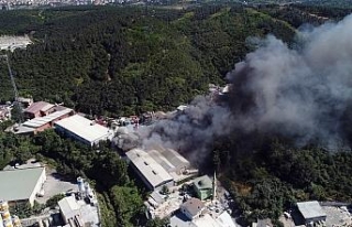 İstanbul’u dumana boğan yangın havadan görüntülendi