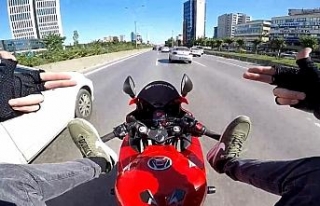 Motosikletle dehşet saçtı