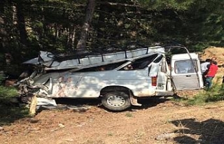 Düğünden dönen minibüs devrildi: 2 ölü, 8 yaralı