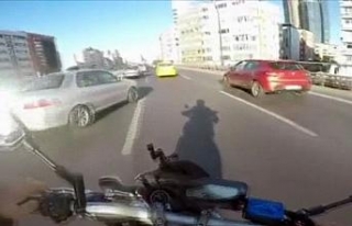 Motosikletli ölümden böyle döndü