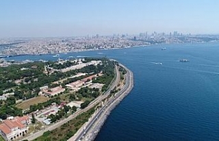 Restorasyonu başlayan surlar havadan görüntülendi