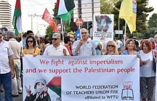 Yunanistan’da Filistin’e destek gösterisi