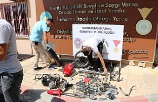 Çalınan motosikletini çuvalla geri aldı