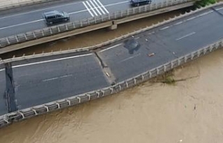 Çöken köprü havadan böyle görüntülendi