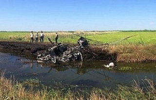 Helikopter düştü, pilot yanarak öldü